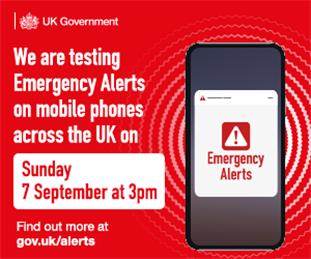 Emergency Alerts system test- 7 September 2025 at 3pm